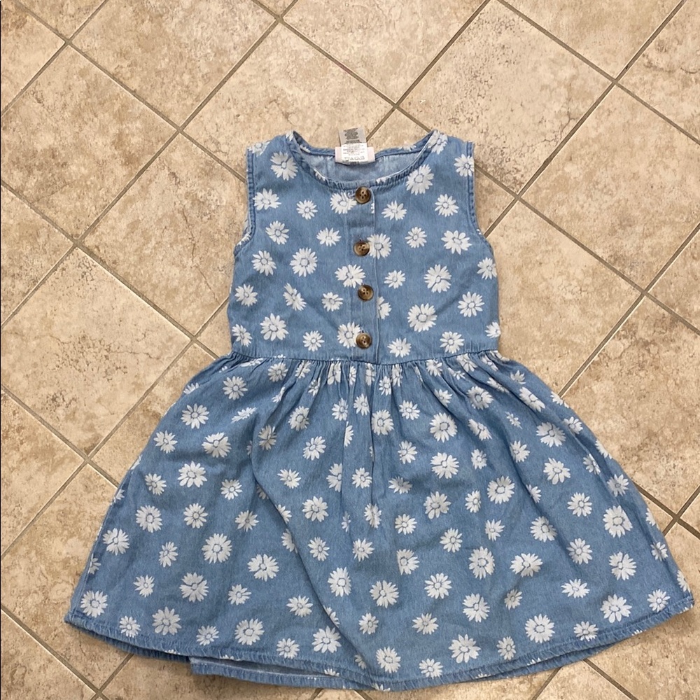 Little Lass  blue Floral Kids Dress size 5